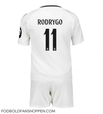 Real Madrid Rodrygo Goes #11 Hjemmebanetrøje Børn 2024-25 Kortærmet (+ Korte bukser)